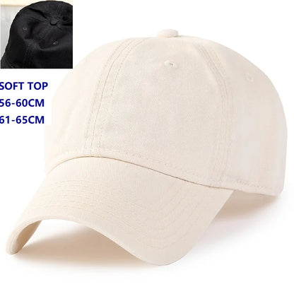 Casquette de baseball pour homme et femme, taille XXL, 100 % coton, grande casquette de baseball pour têtes larges 56-63 cm (23,5"-25,5"), casquette « dad cap » unie et ajustable