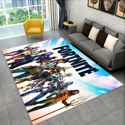 F-Fortnites Cartoon Game Carpet Rug for Playroom Bedroom Living Room Sofa Home Doormat Decor,Area Rug Non-slip Floor Mat Gift