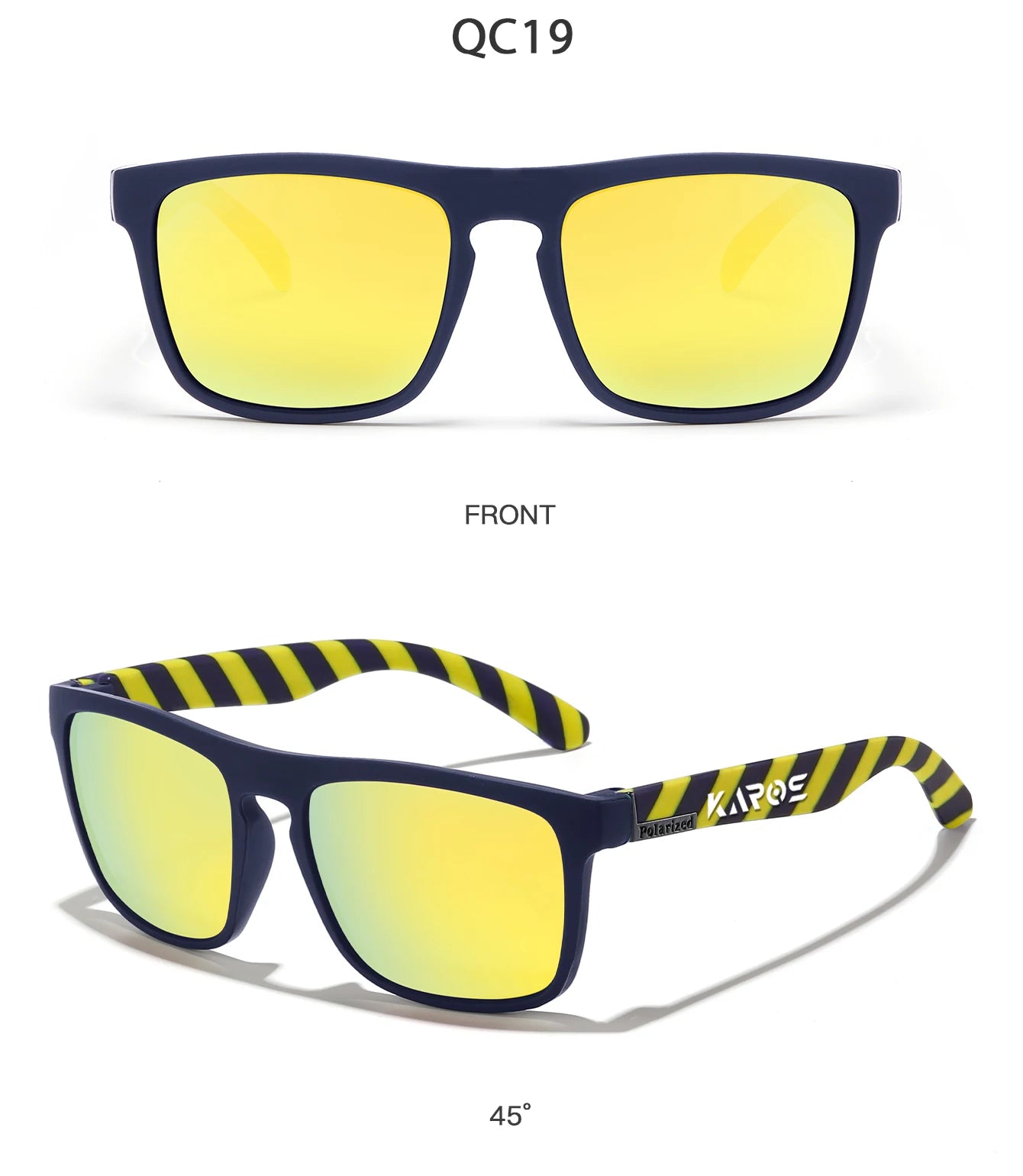 Karos Vintage Polarized Sunglasses Fashion Square Travel Driving Fishing Glasses Men Women Sports UV400 Eyewear Box YZ2024WB