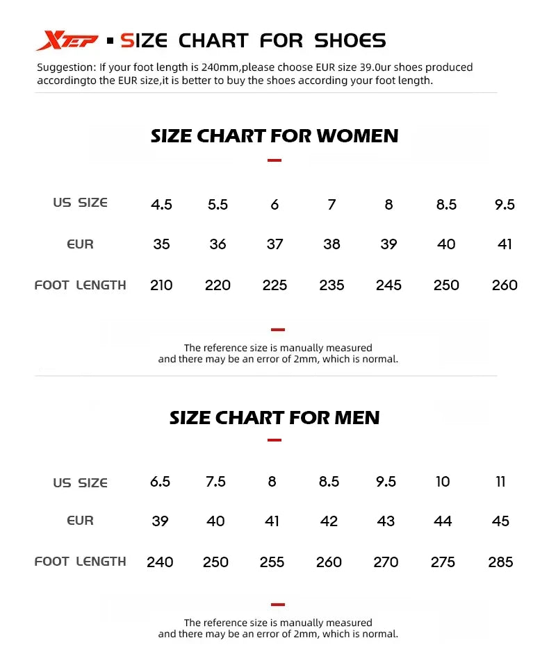 Xtep Men's Running Shoes Sports Shoes Men's Lightweight Shock Absorption Casual Shoes Student Shoes 879119110110