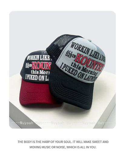New Unisex Color Block 3D Printed Letter Baseball Hats Sunshade Hip Hop Breathable personal Trucker Caps Mesh Versatile fashion