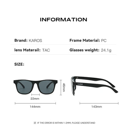 KAROS Polarized Sunglasses For Men Women Square Oversized Anti Glare Driving Eyewear Mirror Sun Glasses Women UV400 Goggles YZ20