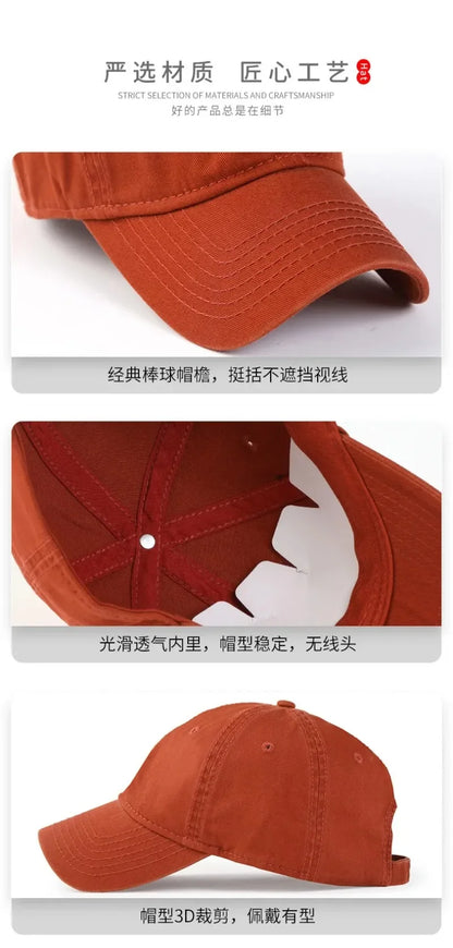 New Solid Color Big Size 63cm Soft Cotton Baseball Caps Men Classic Plus Snapback Cap Ladies High Quality Golf Sun Hat  59-62cm