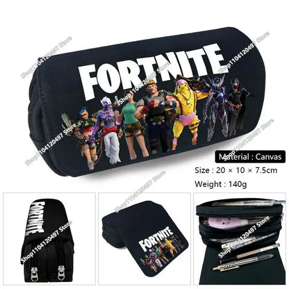 Fortnites Anime Pencil Bag Kawaii PencilCase Large Capacity Waterproof Handheld Cosplay Pencil Pouch Office Stationary Gift Toy
