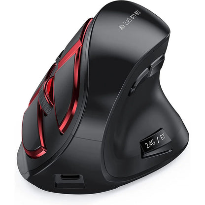 Mouse vertical wireless Jomaa 2.4G+Bluetooth pentru Apple Mac, laptop, notebook, 9 butoane, reîncărcabil, mouse gaming pentru PC și iPad