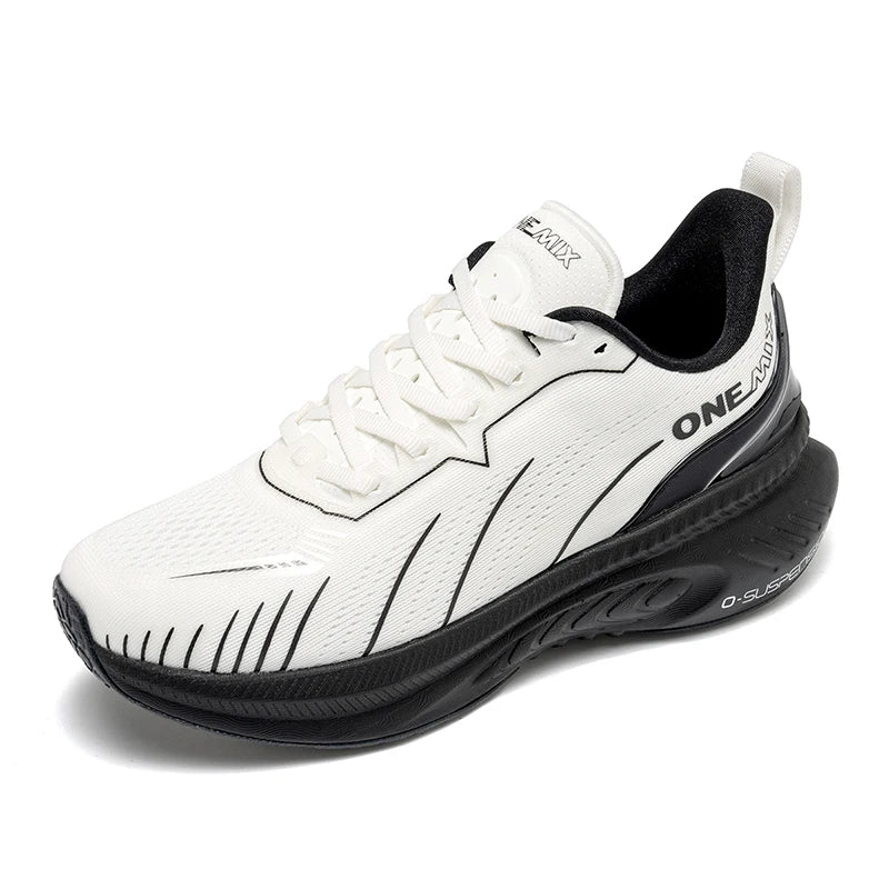ONEMIX Nouvelles chaussures de course à amorti pour hommes, adaptées aux coureurs intensifs, à lacets, sportives, pour femmes, antidérapantes, d'extérieur, athlétiques, baskets pour hommes