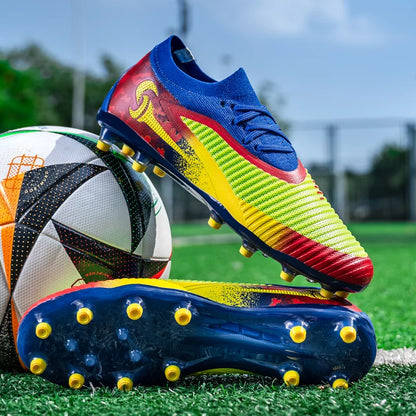 New Men Football Boots Match Adult Outdoor Sport Training Cleats Soccer Shoes Boys Long Spikes Breathable Non Slip Comfortable