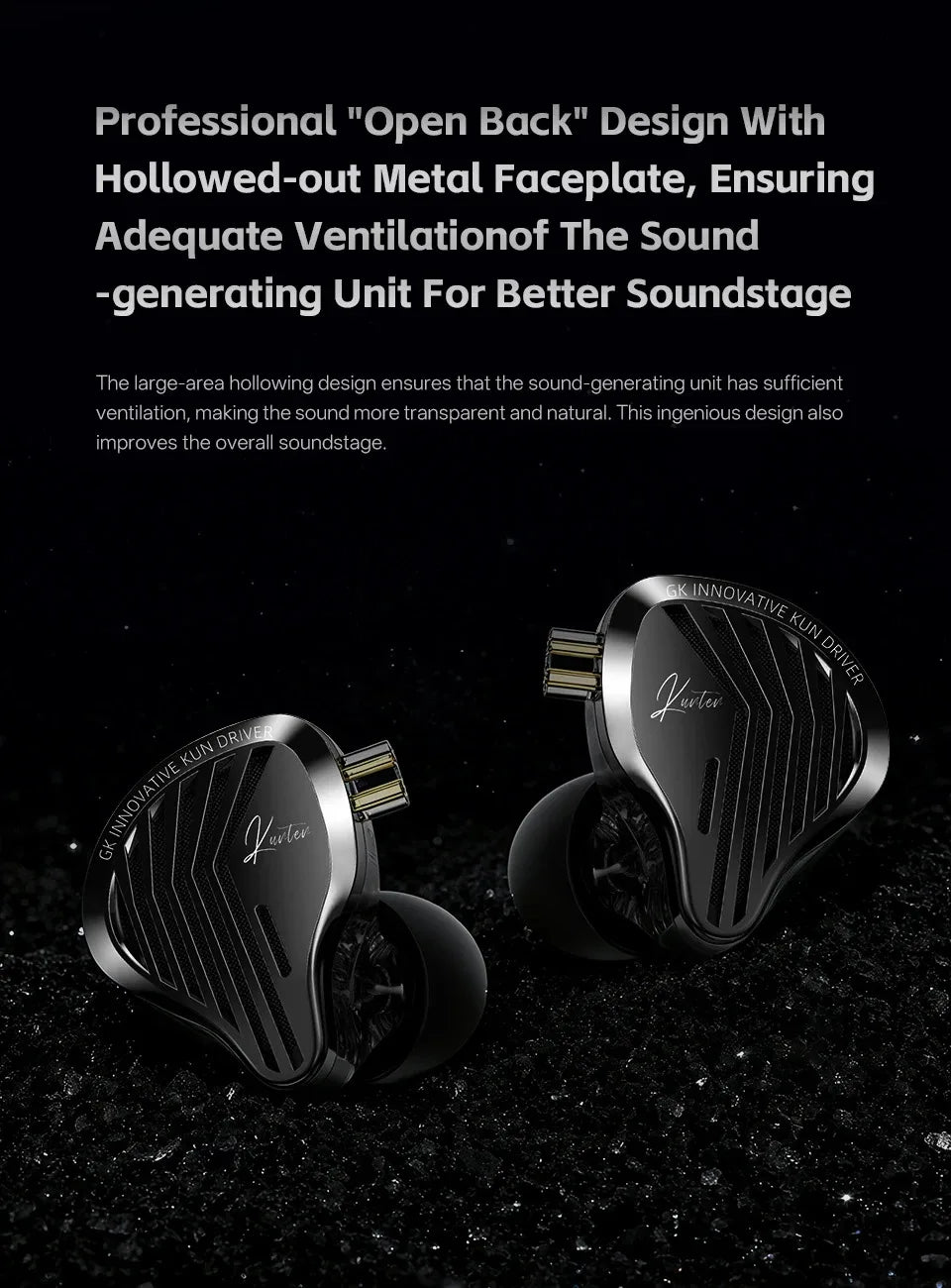 KZ GK Kunten HiFi IEM Earphones 1DD Dynamic Driver In-Ear Earbuds with 2-Pin Detachable Cable, Metal Audiophile Gaming Headset