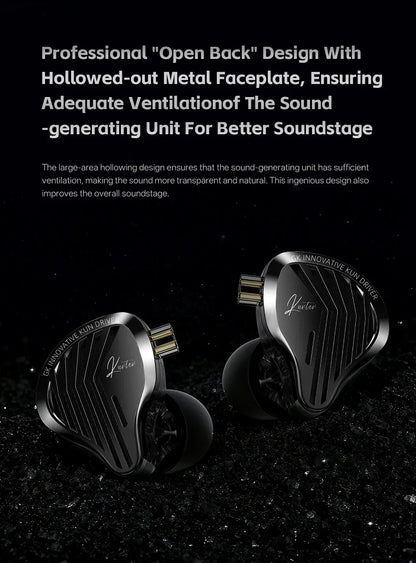 KZ GK Kunten HiFi IEM Earphones 1DD Dynamic Driver In-Ear Earbuds with 2-Pin Detachable Cable, Metal Audiophile Gaming Headset
