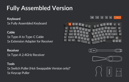 Keychron K15 Max (Alice Layout) QMK Wireless Custom Mechanical Keyboard Low Profile Gateron Switch Double-shot PBT Keycaps