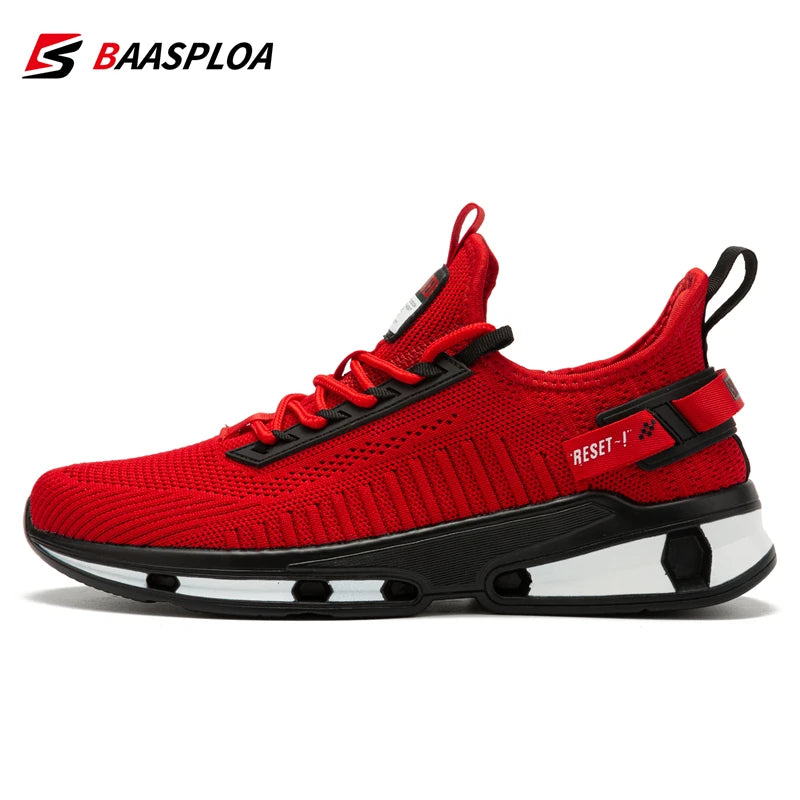 Baasploa – baskets de course pour hommes, grande taille 41-48, nouvelles chaussures de sport en maille respirante, chaussures classiques décontractées, antidérapantes, confortables pour l'extérieur