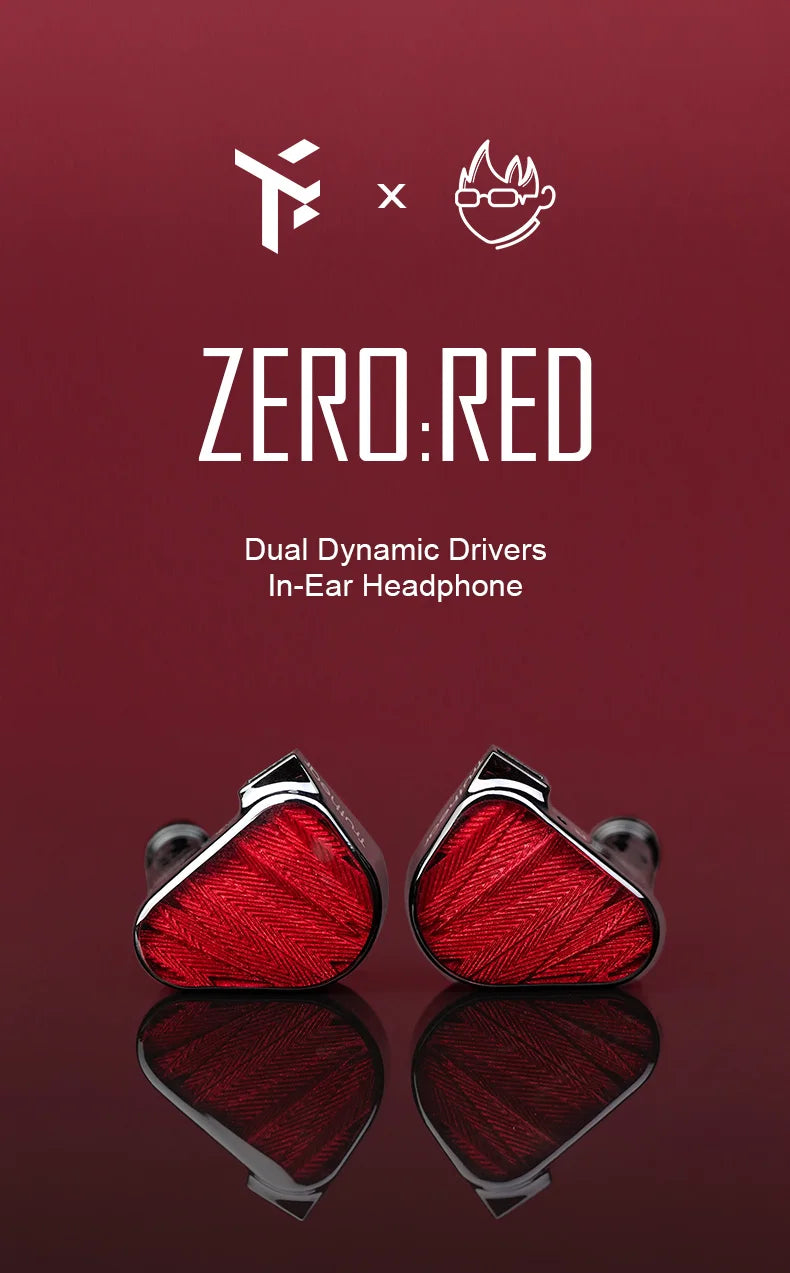 TRUTHEAR x Crinacle ZERO:RED Dual Dynamic Driver In-Ear Wired Audiophile Earphones 0.78 2Pin HiFi Earphones