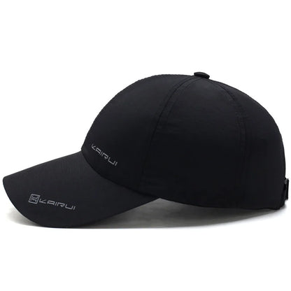 Solid Sports Baseball Cap, Sun Protection Quick Drying Snap Buckle Soft Top Casual Outdoor Dad Hat For Adults