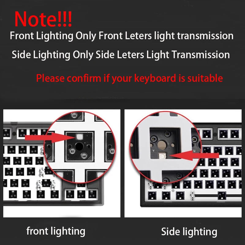 OEM Profile Gradient Side Printed Shine Through Keycaps PBT Double Shot Keycap For Mechanical Gamer Keyboard Black Gray Key Caps