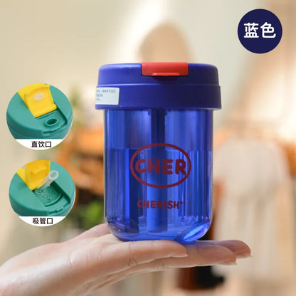 Game Fortnites Mini Straw Cups School Student Plastic Water Bottle Children Leak-proof Coffee Milk Cups Travel Outdoor Office