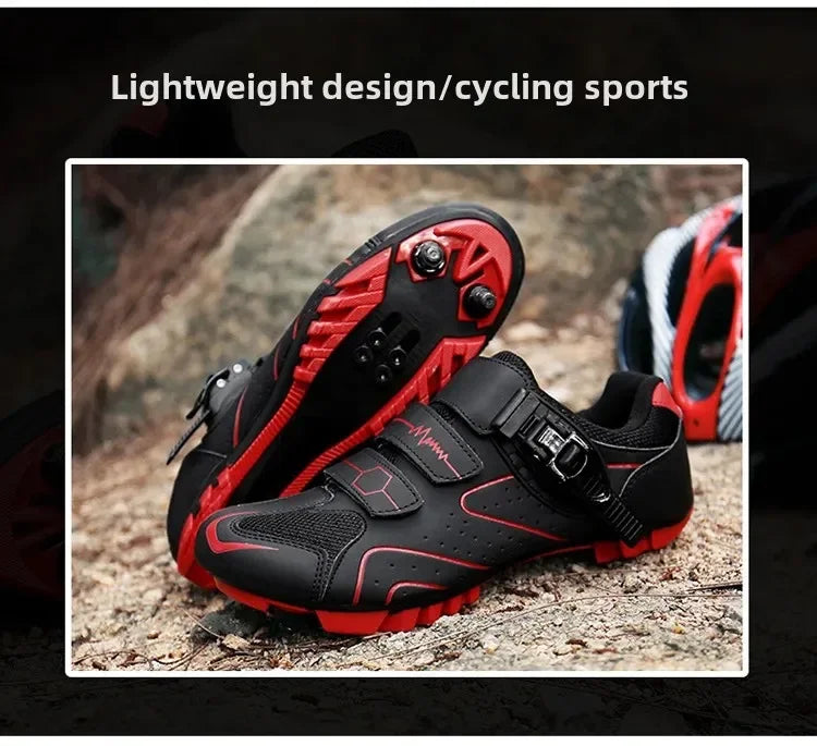 Chaussures de cyclisme unisexes à semelle rigide – Chaussures à crampons pour vélo de route 4 saisons, VTT et sports de plein air