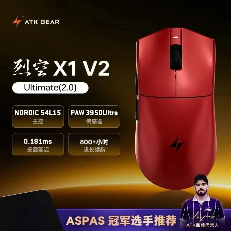 ATK Blazing Sky X1/X1V2 trådløs gamermus 8K med lav latenstid, letvægts FPS Liekong e-sport gamingmus, brugerdefineret pc-tilbehør
