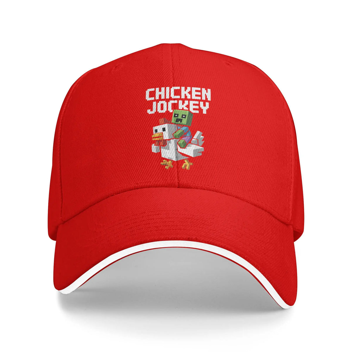 Casquettes de baseball « Chicken Jockey Zombie Pixel Art » sur le thème des films de zombies pour hommes et femmes, casquettes de camionneur, pour le sport en plein air, casquettes de soleil ajustables