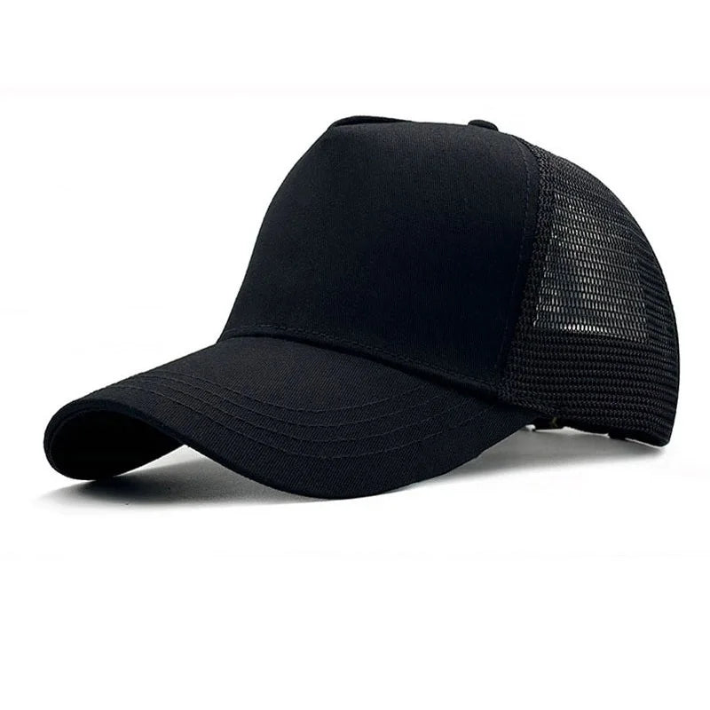 Unisex Quick Dry Big Head Mesh Baseball Cap Adjustable plus Size Summer Snapback Hat Comfortable Breathable 56-65cm