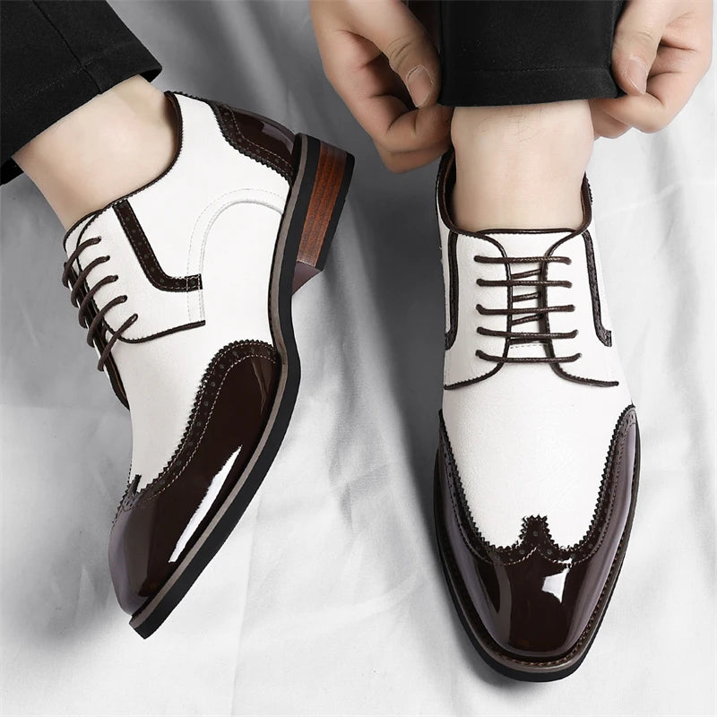 PU Leather Men's Oxford Shoes Heighten Formal Casual Shoes Business Male Suit Shoes New Design Derby Footwear Walking Sneakers