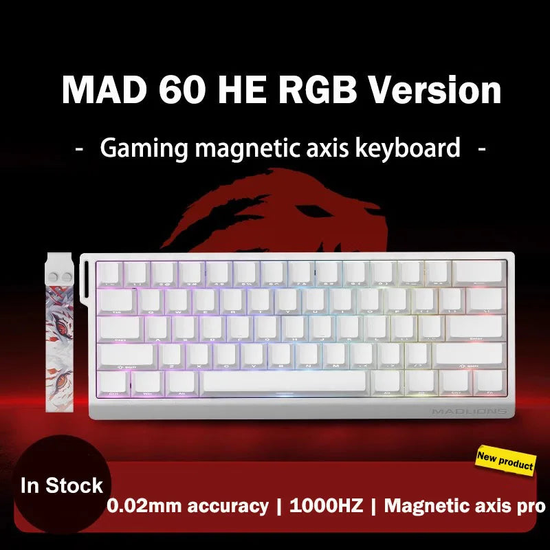 MADLIONS MAD 60/68HE Gaming Magnetic Switch Keyboard, Wired Mechanical Gaming Keyboard with 8K Polling Rate, Rapid Trigger, Hot Swappable RGB 61/68 Keys