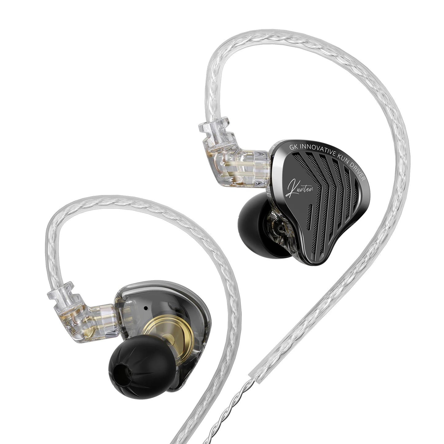 GK KUNTEN HiFi Dynamic Driver Earphones Wired In-Ear Headphones with Microphone, Detachable Cable DJ Music Earbuds, Professional HiFi Audio Earphones