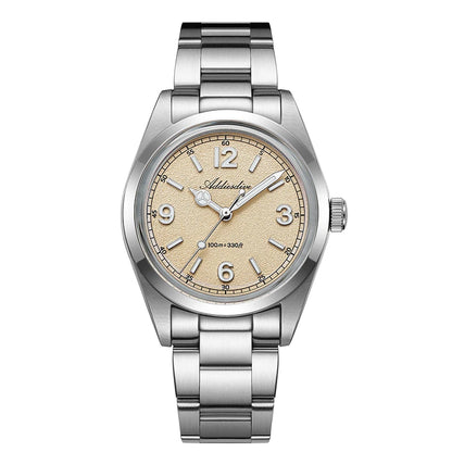 Relógio para homem ADDIESDIVE 36mm em destaque AD2518 com vidro espelhado convexo, aço inoxidável 316L, Reloj Hombre, 100m à prova de água, quartzo