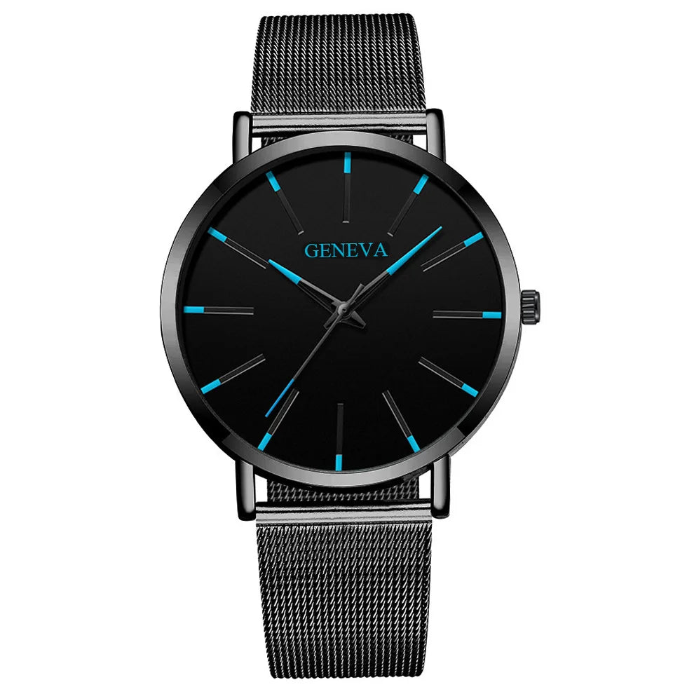 Fashion Mens Watches Top Brand Luxury Quartz Watch Men Casual Slim Mesh Steel Waterproof Sport Watch Relogio Masculino