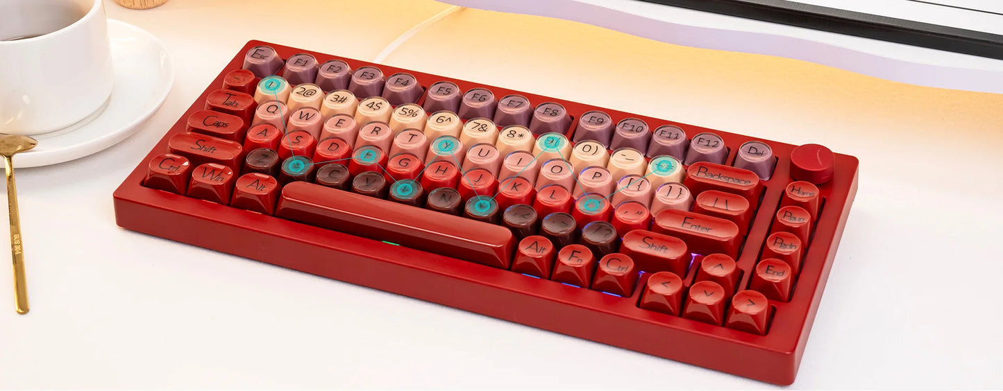 AKKO 5075 X Veekos K75 Gaming Mechanical Keyboard Keyboard 75% RGB 3/5-Pin Hot Swap Wired Customized Keyboard with Knob Gasket