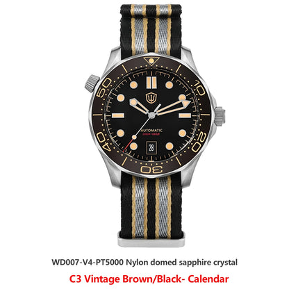 Watchdives WD007 V4 Titanium NTTD Dive Watch PT5000 Automatic Movement Sapphire Super Luminous Domed Crystal 42mm Men Watches