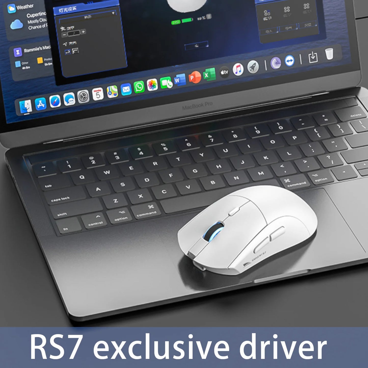 Bezprzewodowa mysz gamingowa SMAILWOLF RS7 Bluetooth, trzy tryby, PAW3311, makra, do laptopa, gier i biura