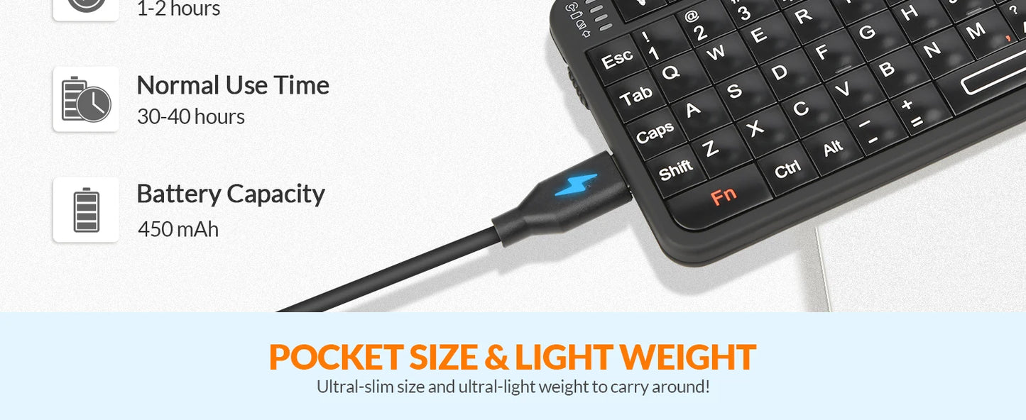 Rii 518BT Bluetooth Keyboard Mini Wireless Keyboard Mouse Remote Touchpad For Android TV Box PC