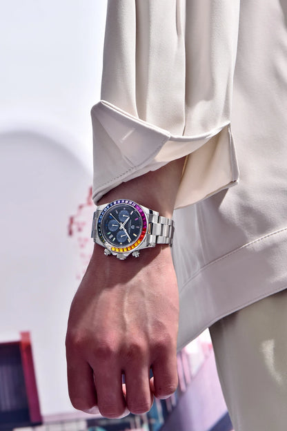 Orologio da uomo PAGANI DESIGN – Modello con quadranti colorati, orologio da polso al quarzo di lusso, cronografo dotato di un movimento