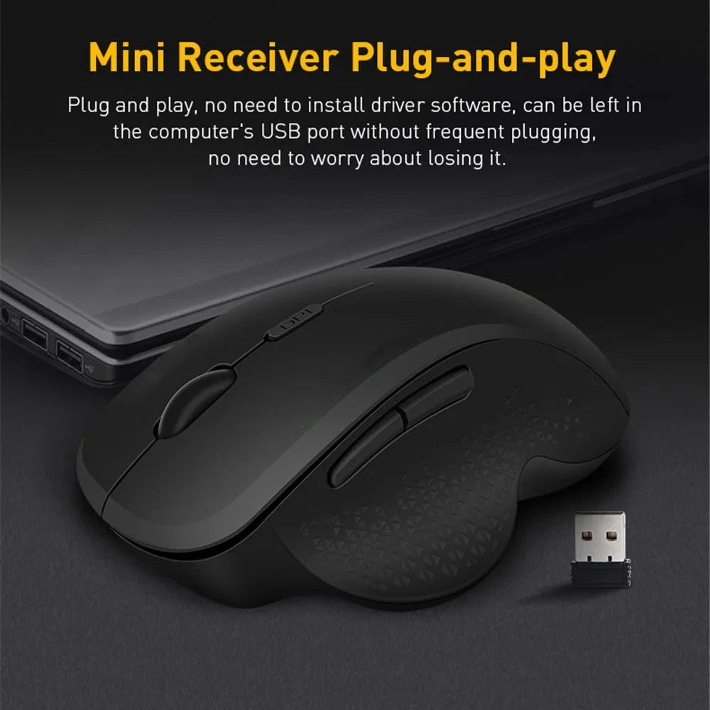Rechargeable Bluetooth Wireless Mouse 4000 DPI Silent Wireless Mouse, Dual Mode Bluetooth & 2.4G USB Wireless Mouse for MacBook, PC & Laptop