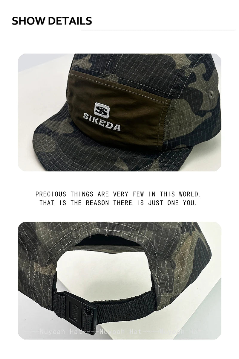 New Unisex CAMO Quick Drying Letter Embroidery Baseball Hats Sunshade Color Block Breathable Personal Peaked Caps Versatile ins