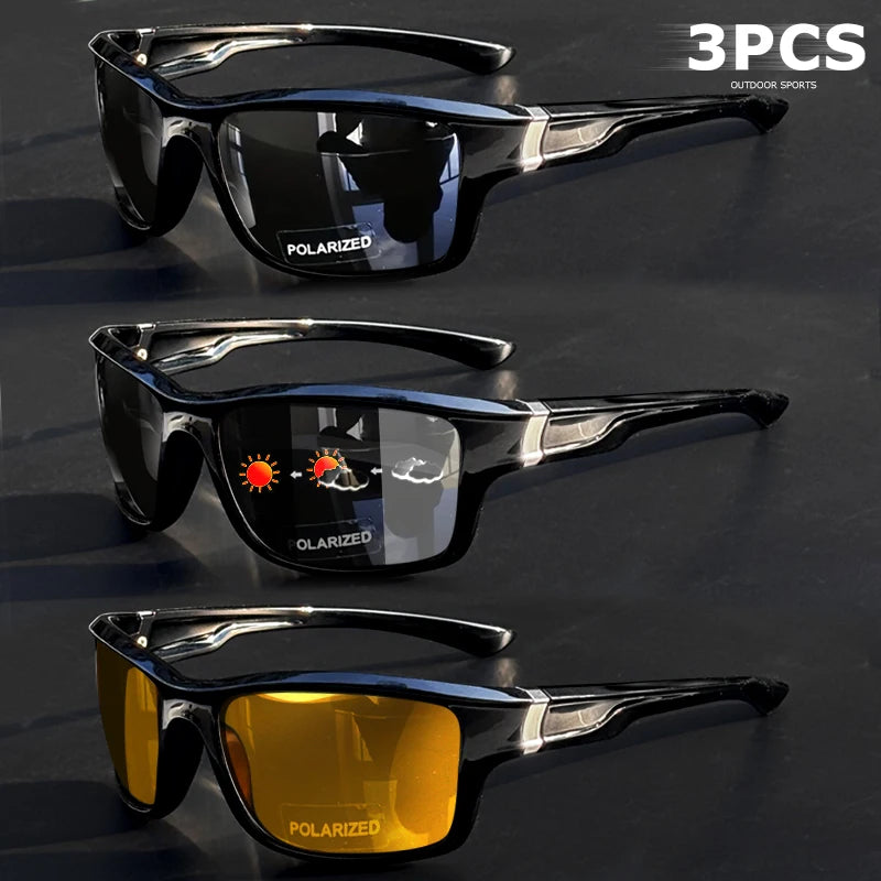 1pcs/3pcs Polarized Driving Sunglasses for Men Women, Sports Anti-Glare Cycling Goggles Running Fishing Sun Glasses UV400