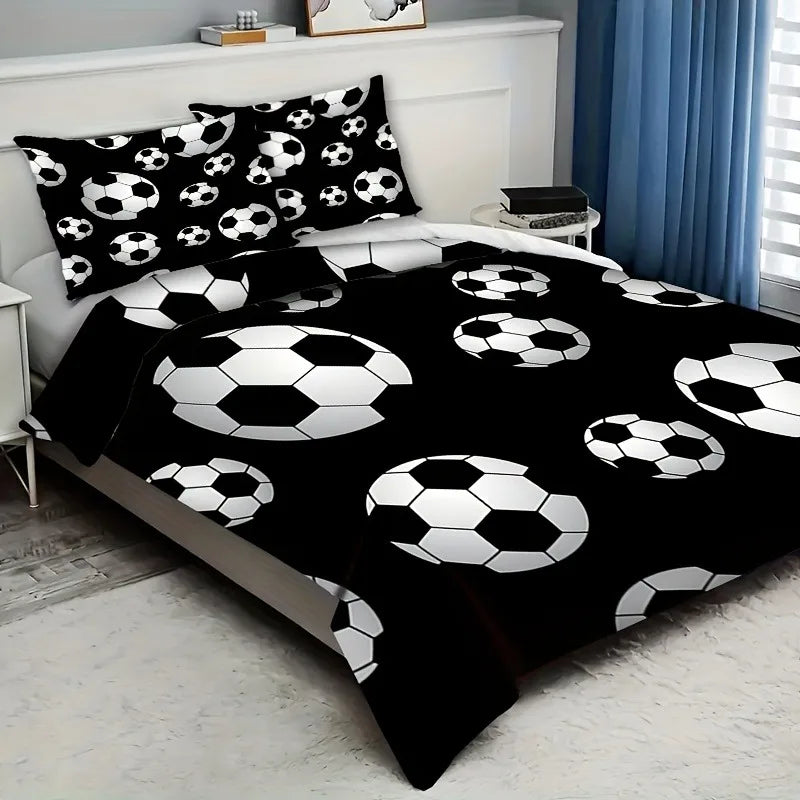 Football Duvet Cover Set Comforter Bedding 3D Children’s Bedding Set 3-Piece 1 Quilt Cover King Size