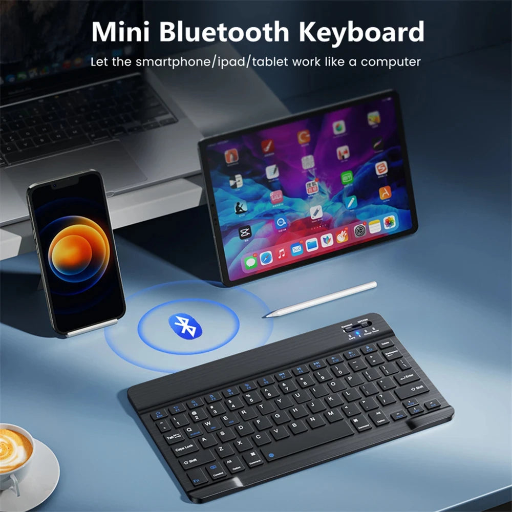 Mini Bluetooth Keyboard RGB Wireless Keyboard 10 inch Backlit Keyboard Backlight Touchpad Keyboard for IOS Android Windows iPad