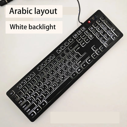 Spanish/French（AZERT）/Russian/Arabic/German keyboard layout Backlit wired Desktop Gaming Keyboard For Desktop Computer office