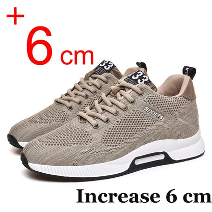 Men's Increase Insole 6CM Sports Casual Height Shoes Size 48 Men's Sneakers Elevator Shoes Hidden Heels Breathable Heightening Shoes