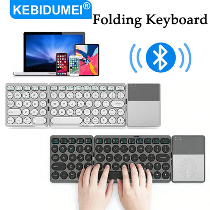 „Bluetooth“ sulankstoma klaviatūra, mini belaidė įkraunama klaviatūra su jutikliniu pultu, nešiojama universali klaviatūra, skirta „Windows“, „Android“ ir „iOS“
