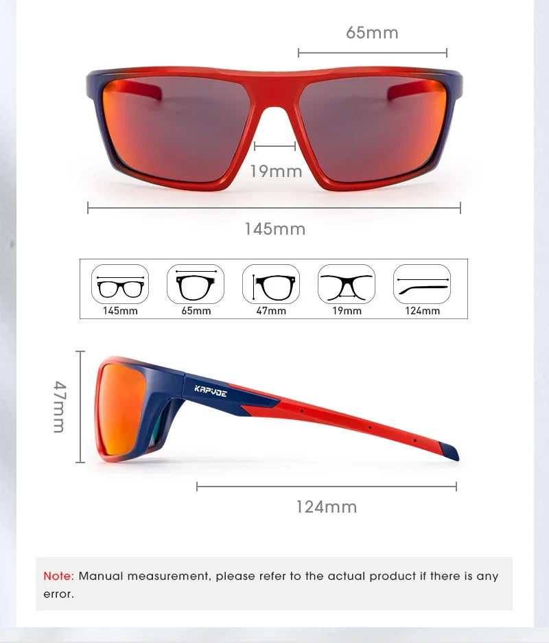 Kapvoe Men Fashion Polarized Sunglasses Cycling Glasses UV400 Eyewear for Men Women Driving Climbing Outdoor Sports Sunglasses