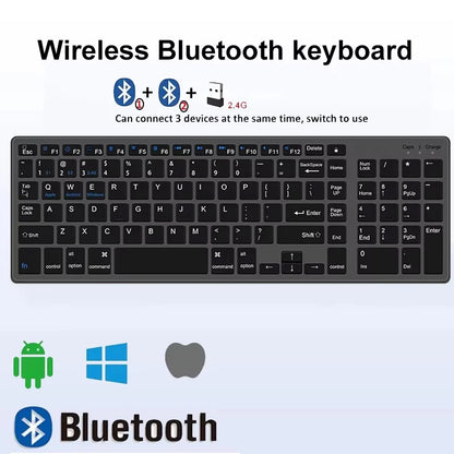 Wireless Keyboard Bluetooth 5.0 Receiver 2.4G English 102 Keycaps For MacBook iPad USB C Rechargeable Keyboard PC Accessories