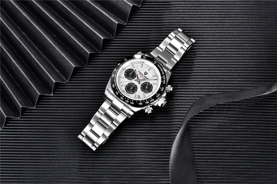 PAGANI DESIGN V2 40MM Meteorite dial Men Quartz Watches Sapphire Retro Chronograph  Waterproof Watch For Men Reloj0 hombr
