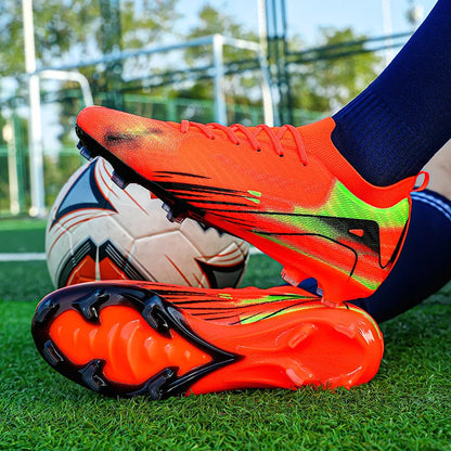 Chaussures de Football professionnelles à fond FG pour hommes, chaussures d'entraînement confortables et durables pour adultes, chaussures de Football à lacets pour adolescents