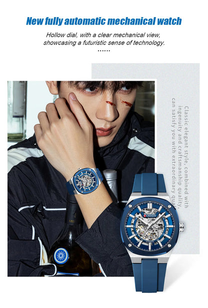 2025 CURREN New Men Mechanical Watch Luxury Sapphire Glass Automatic Watch 41MM Stainless Steel Watch for Men