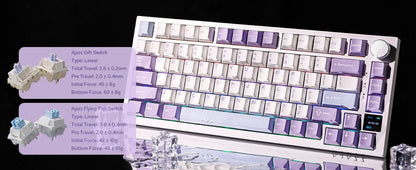 AK820 PRO AJAZZ 0.85TFT Screen Mechanical Keyboard Custom GlF image 3 Modes Hot-Swap