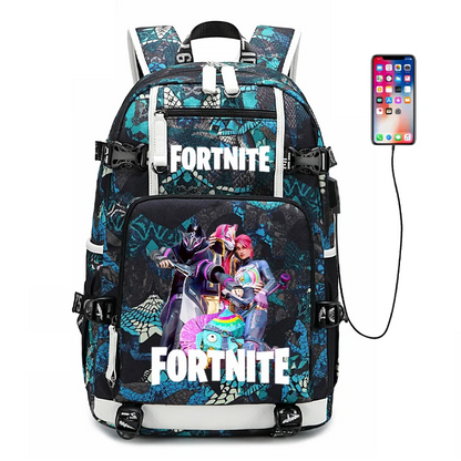 Fortnite-Print-Schülerrucksack für Jungen und Mädchen, Schulrucksack mit großem Fassungsvermögen, wasserdicht, leicht und strapazierfähig, Geburtstagsgeschenk