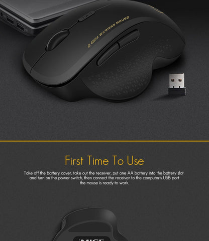 UTHAI G6 2.4G Wireless Mouse, Ergonomic 6-Button Wireless Mouse for Laptop, Business Office, Gaming, Adjustable DPI Computer Mouse