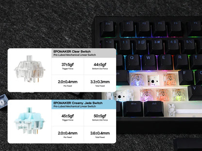 EPOMAKER G84 VIA 80% Layout Hot-Swap Gasket-Mounted Wired/2.4GHz/Bluetooth Wireless Mechanical Keyboard with RGB Backlight